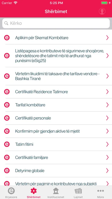 e-Albania Ekran Görüntüleri