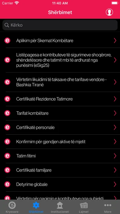 e-Albania Ekran Görüntüleri