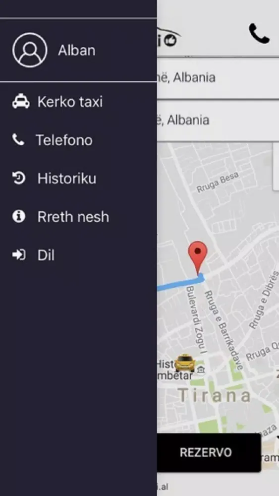 Zrzuty ekranu GoTaxi Albania