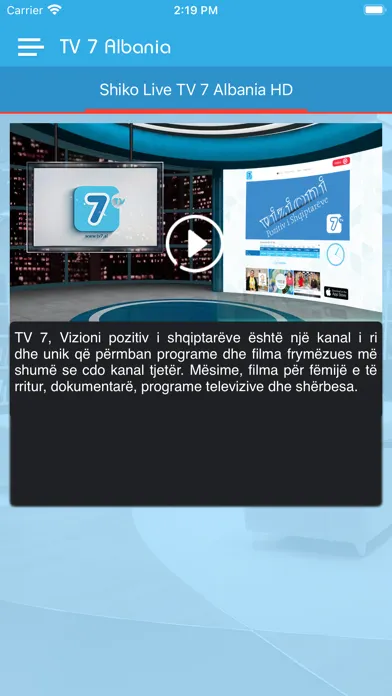 Ảnh chụp màn hình của TV 7 Albania