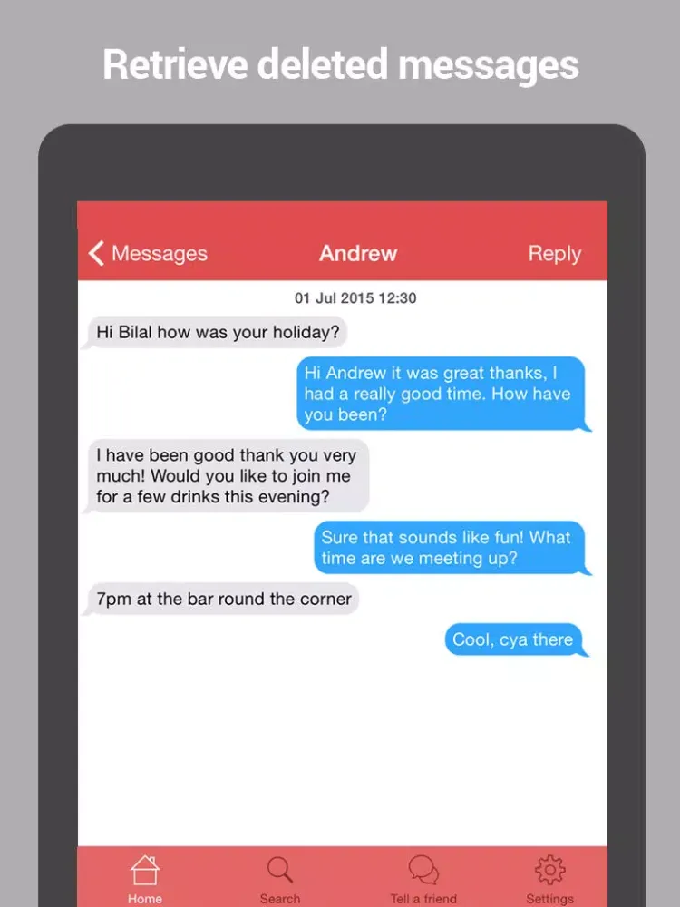 Ảnh chụp màn hình của Retrieve Data iPad 