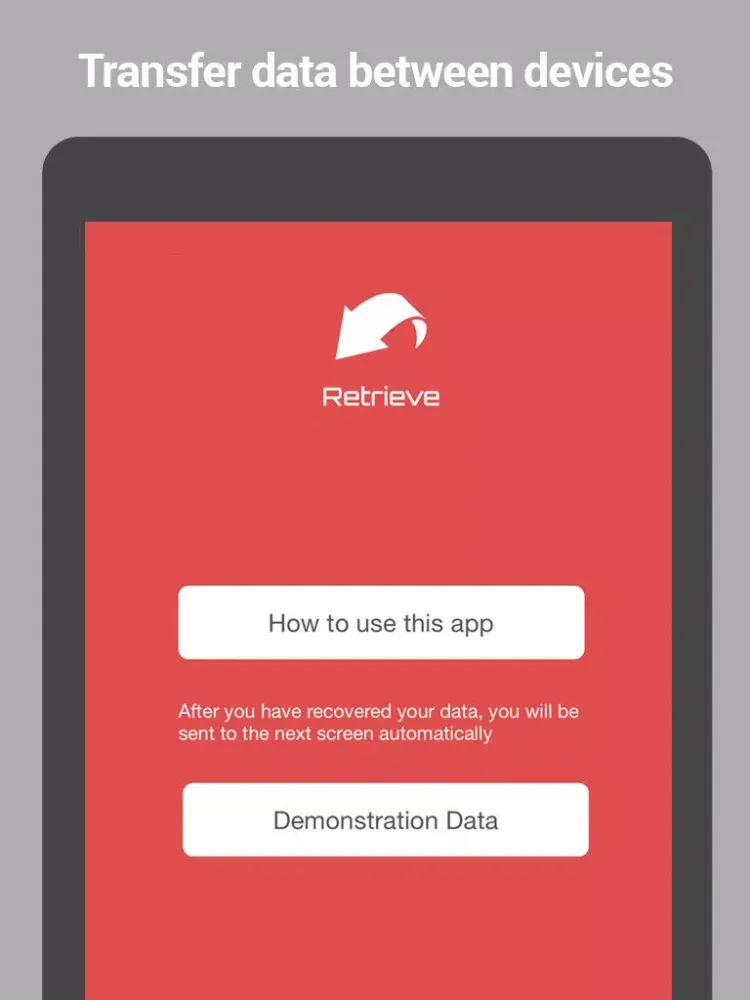 Ảnh chụp màn hình của Retrieve Data iPad 