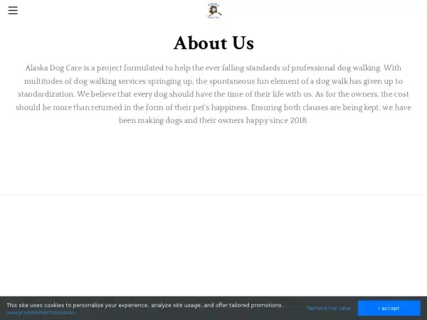 Ảnh chụp màn hình của Alaska Dog Care