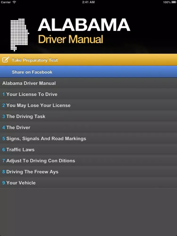 Alabama Driver Manual Free iPad  স্ক্রিনশট