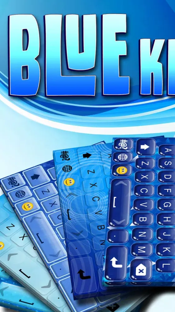 Blue Keyboard Maker! – Neon Keyboard Themes and Cute Color Backgrounds, Fancy Fonts & Emoji Screenshots