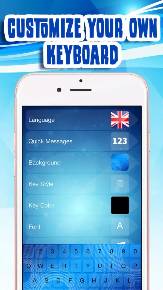 Blue Keyboard Maker! – Neon Keyboard Themes and Cute Color Backgrounds, Fancy Fonts & Emoji Screenshots