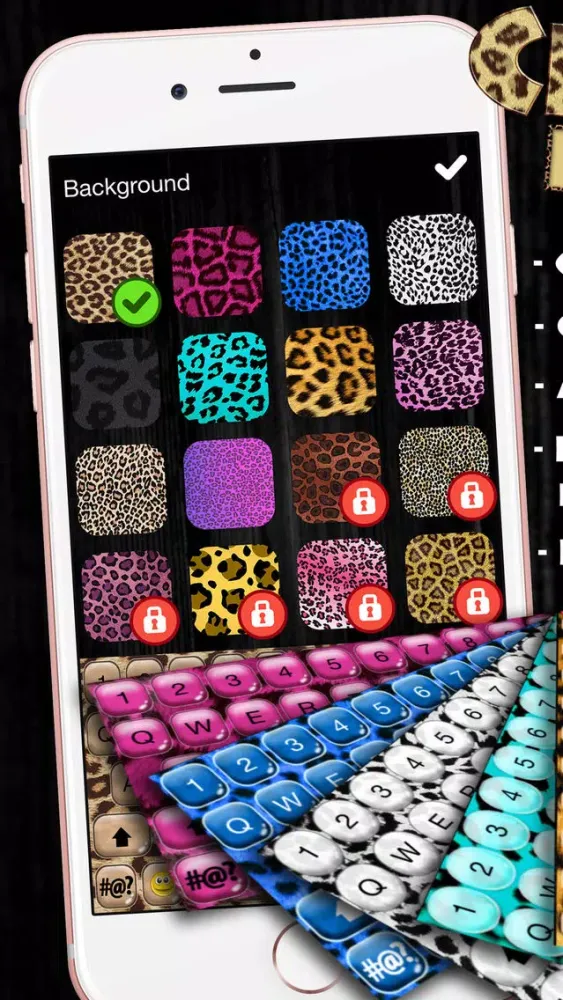 Tangkapan layar Cheetah Keyboard Design.er – Fashion Keyboards with Animal Print Themes