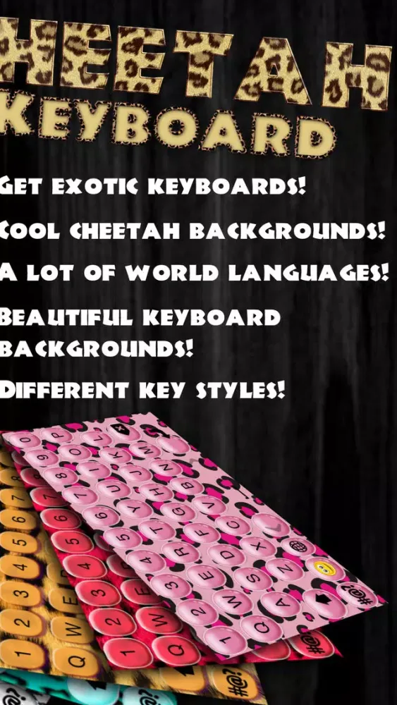 Tangkapan layar Cheetah Keyboard Design.er – Fashion Keyboards with Animal Print Themes