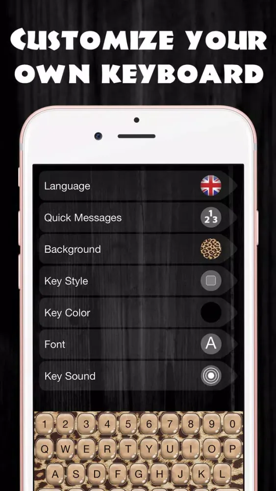 Tangkapan layar Cheetah Keyboard Design.er – Fashion Keyboards with Animal Print Themes