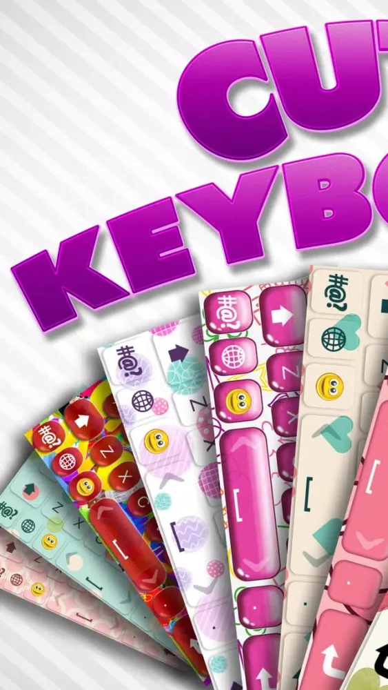 تصاویر Cute Keyboard for Girls - Pink backgrounds & fonts