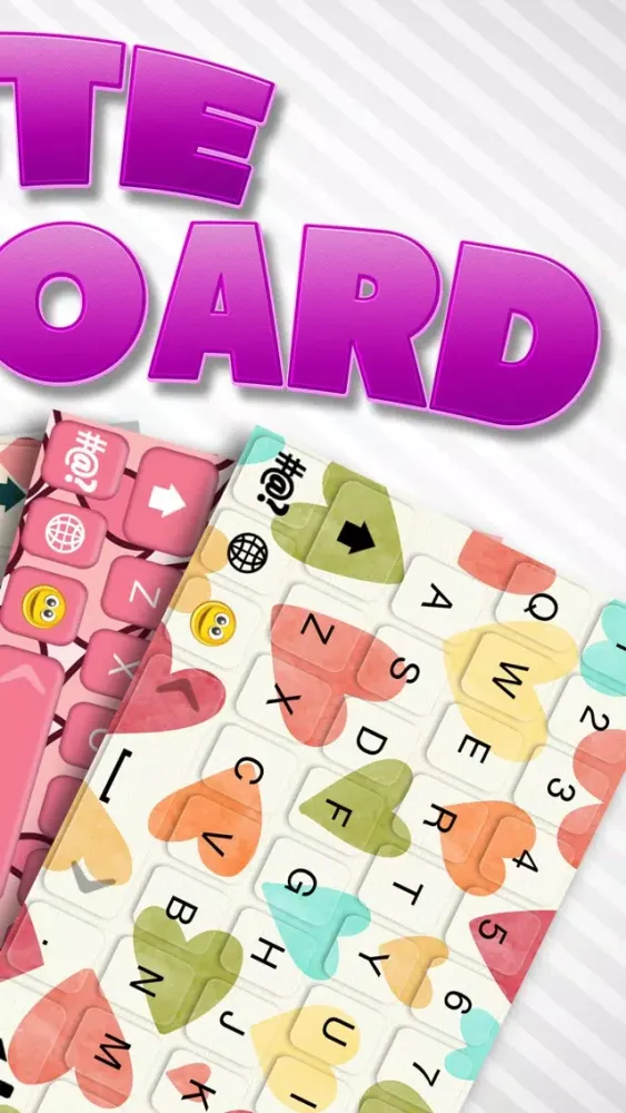 تصاویر Cute Keyboard for Girls - Pink backgrounds & fonts