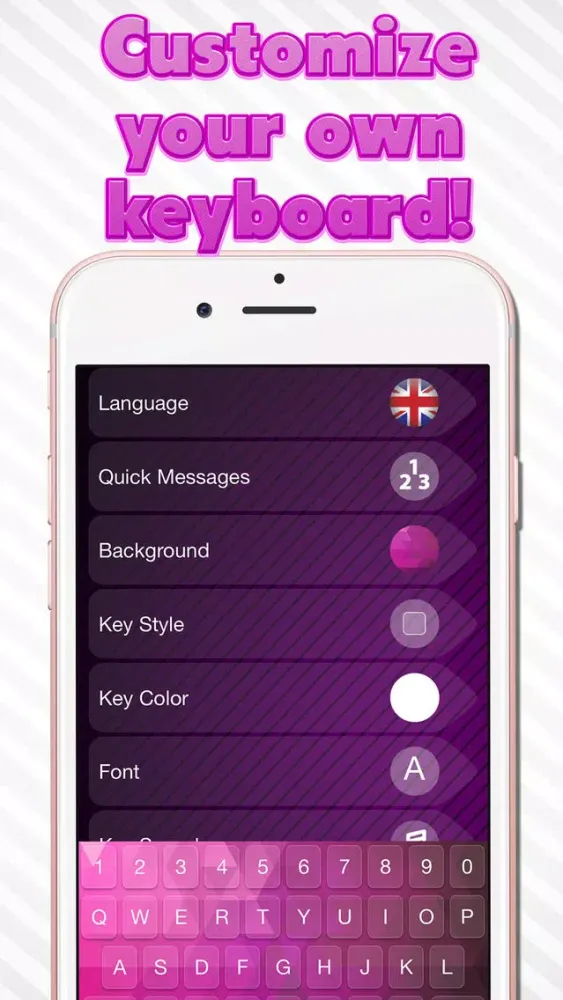 تصاویر Cute Keyboard for Girls - Pink backgrounds & fonts
