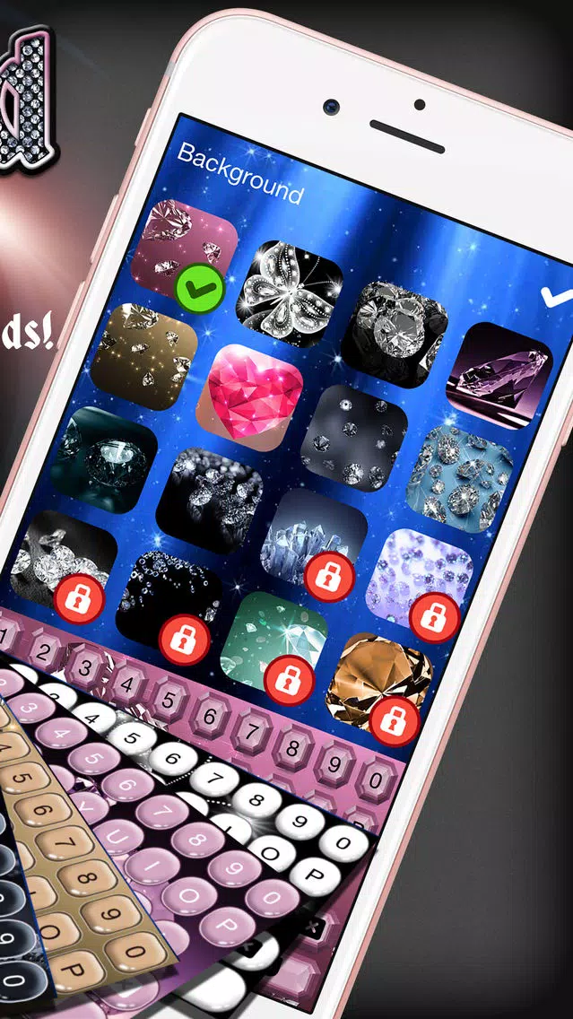 Diamond Keyboard Themes – Luxury Keyboards with New Emoji.s, Backgrounds and Fonts スクリーンショット