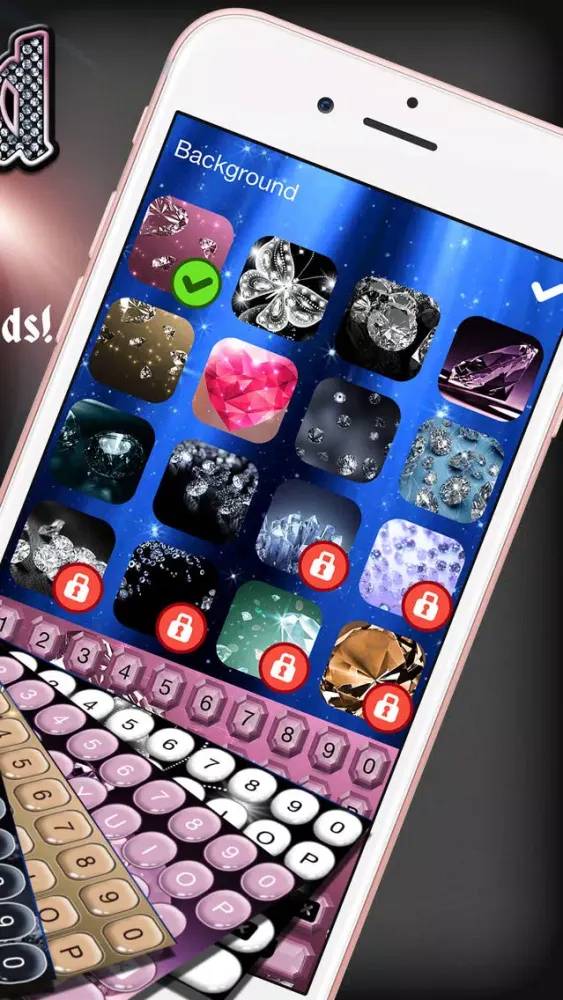 ภาพหน้าจอของ Diamond Keyboard Themes – Luxury Keyboards with New Emoji.s, Backgrounds and Fonts