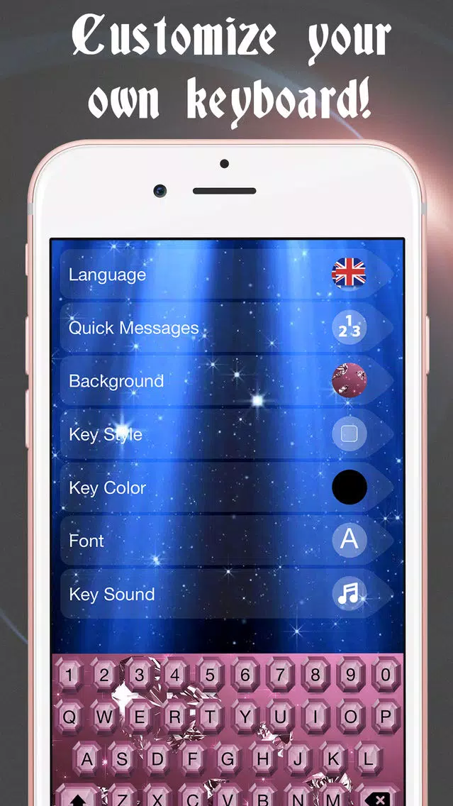 Diamond Keyboard Themes – Luxury Keyboards with New Emoji.s, Backgrounds and Fonts スクリーンショット