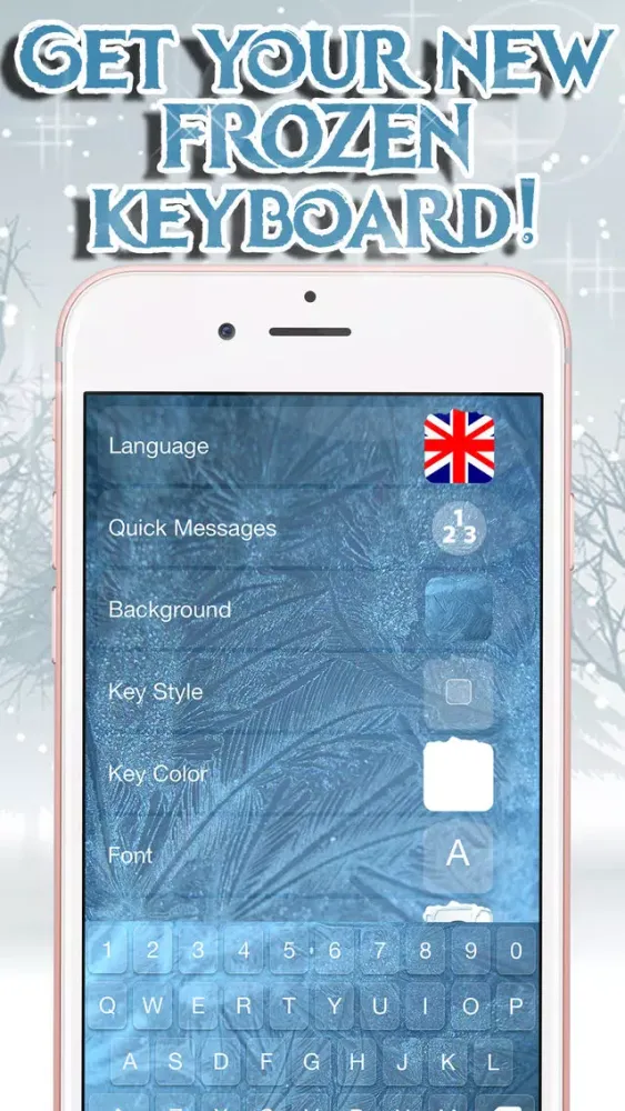 صور Frozen Keyboard Maker – Custom Keyboard Changer with Ice Backgrounds and Fancy Fonts Free