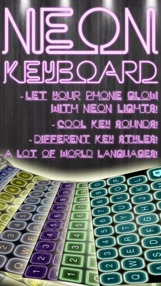Neon Led Keyboard Designs – Custom Keyboards with Fancy Color Backgrounds, New Emoji.s and Fonts Ekran Görüntüleri