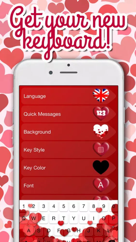 Valentine Keyboard Theme - Love Background & Emoji Screenshots