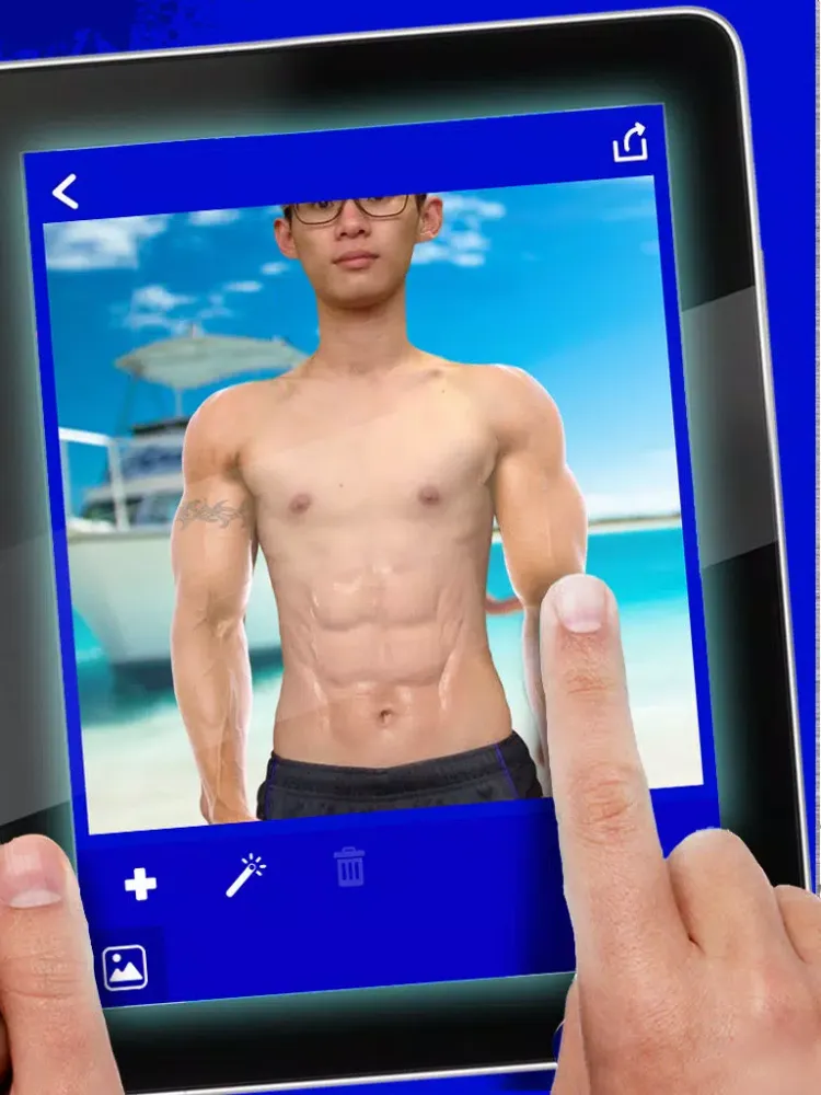 Make me BodyBuilder! - Get Handsome Body with Six Pack and Biceps Camera Photo Stickers Free iPad  Screenshots