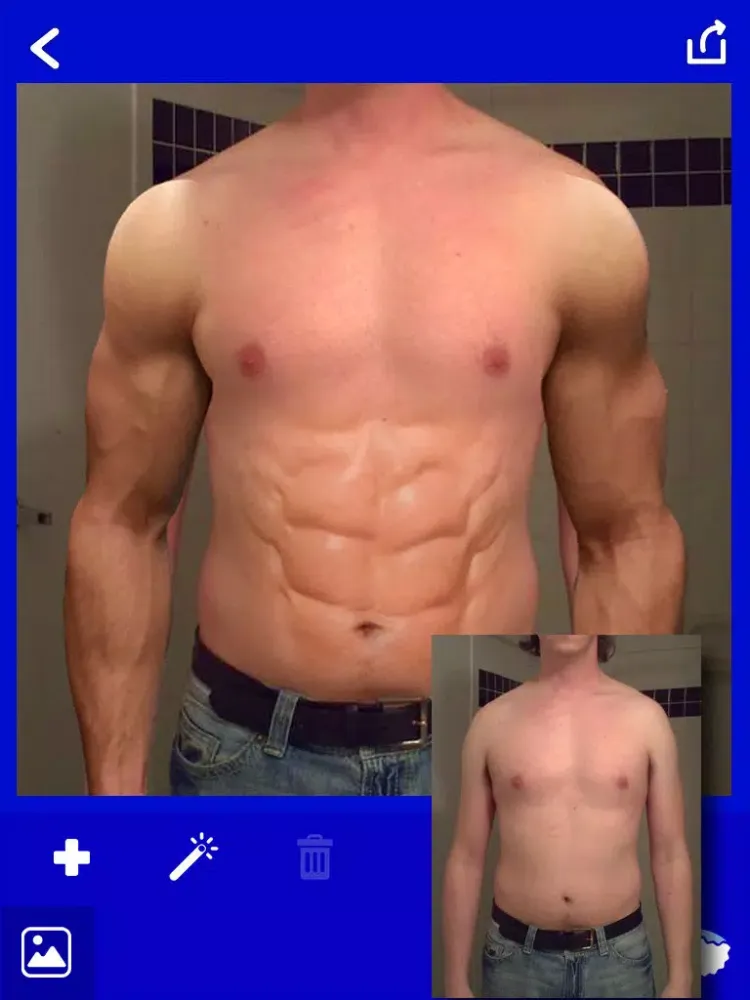Make me BodyBuilder! - Get Handsome Body with Six Pack and Biceps Camera Photo Stickers Free iPad  Screenshots
