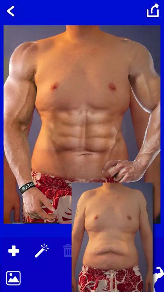Make me BodyBuilder! - Get Handsome Body with Six Pack and Biceps Camera Photo Stickers Free Screenshots