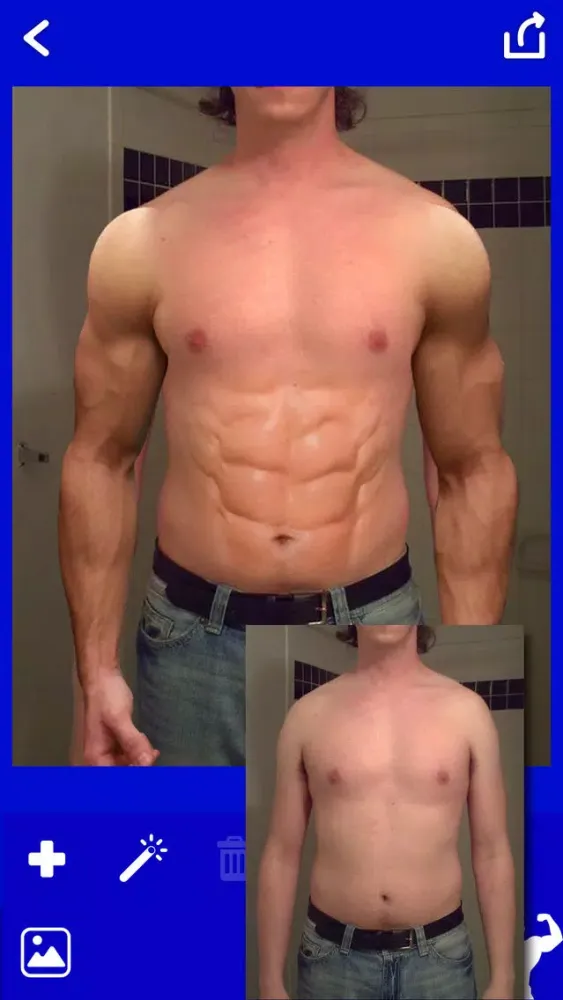 Make me BodyBuilder! - Get Handsome Body with Six Pack and Biceps Camera Photo Stickers Free Screenshots