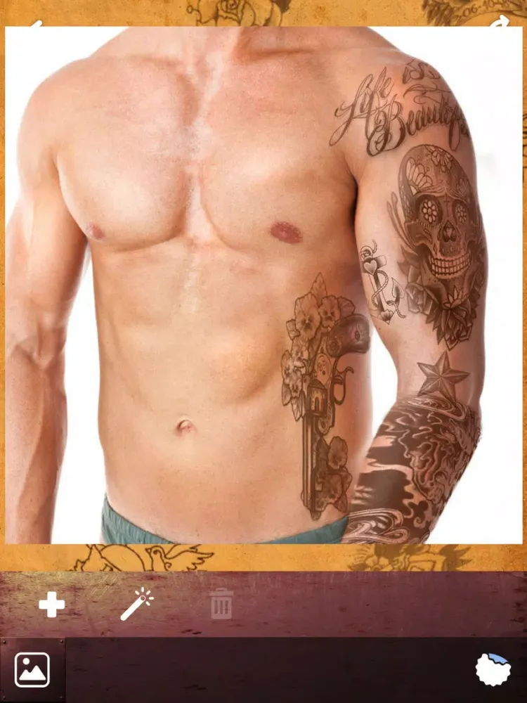 Capturas de tela do Tattoo Designs Photo Editor – Virtual Body Art and Tattoo Ideas with Cool Camera Stickers Free iPad 