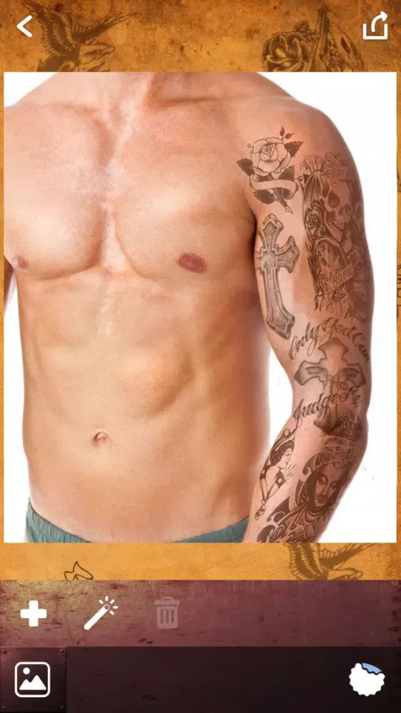 Capturas de tela do Tattoo Designs Photo Editor – Virtual Body Art and Tattoo Ideas with Cool Camera Stickers Free