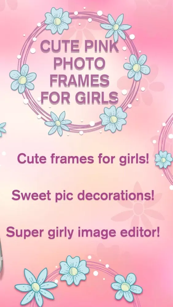 Captures d'écran de Cute Pink Photo Frames for Girls – Picture Editor