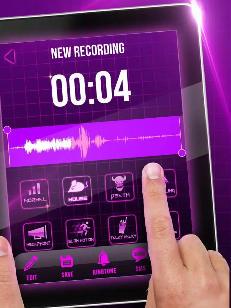 ภาพหน้าจอของ Cool Voice Changer Ringtone Maker - Best Sound Modifier and Audio Recorder with Effects iPad 