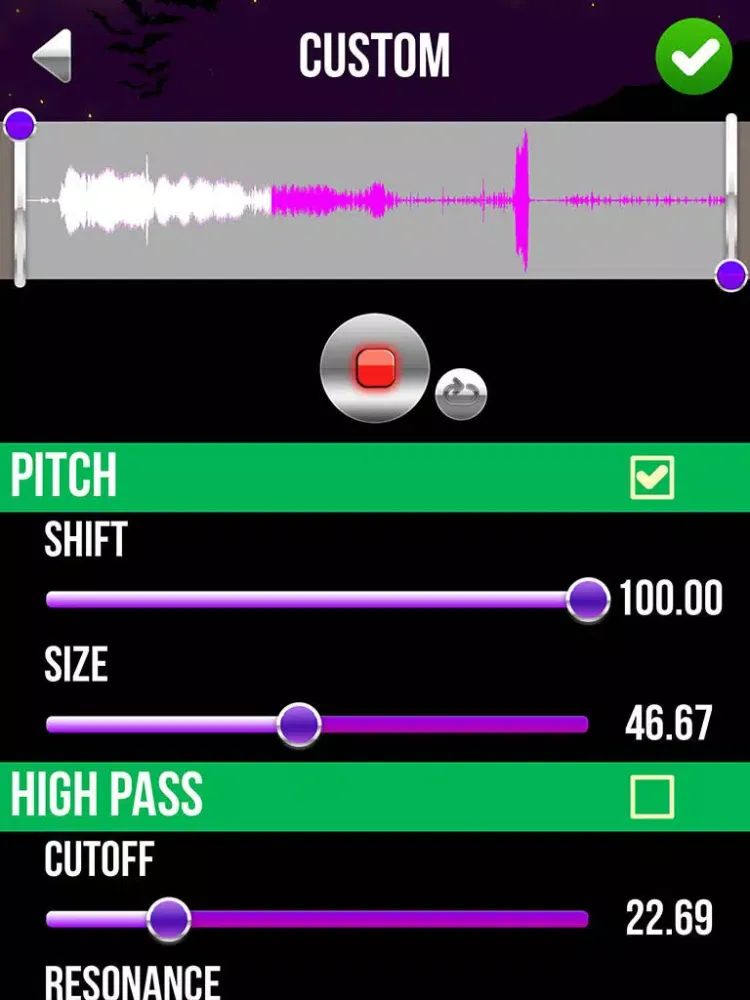 Ảnh chụp màn hình của Scary Voice Changer & Horror Sound.s Modifier – Best Audio Record.er and Ringtone Maker free iPad 