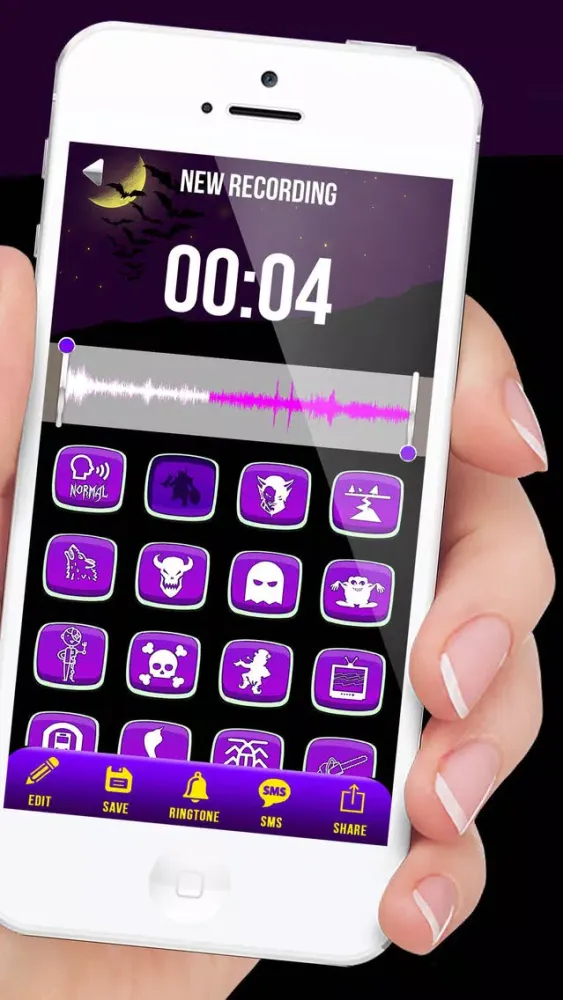 Ảnh chụp màn hình của Scary Voice Changer & Horror Sound.s Modifier – Best Audio Record.er and Ringtone Maker free