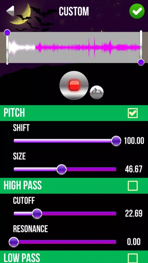 Ảnh chụp màn hình của Scary Voice Changer & Horror Sound.s Modifier – Best Audio Record.er and Ringtone Maker free