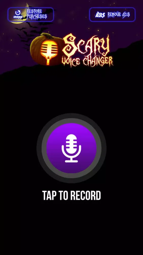 Ảnh chụp màn hình của Scary Voice Changer & Horror Sound.s Modifier – Best Audio Record.er and Ringtone Maker free