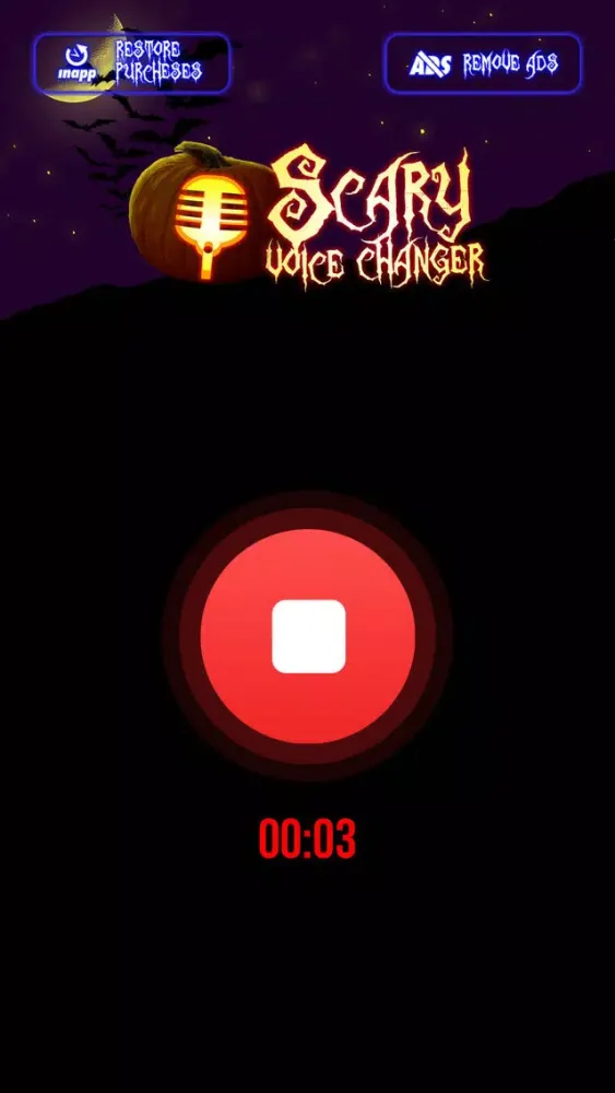 Ảnh chụp màn hình của Scary Voice Changer & Horror Sound.s Modifier – Best Audio Record.er and Ringtone Maker free