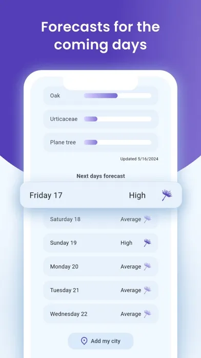 Zrzuty ekranu Allergy Pollen Count & Alerts