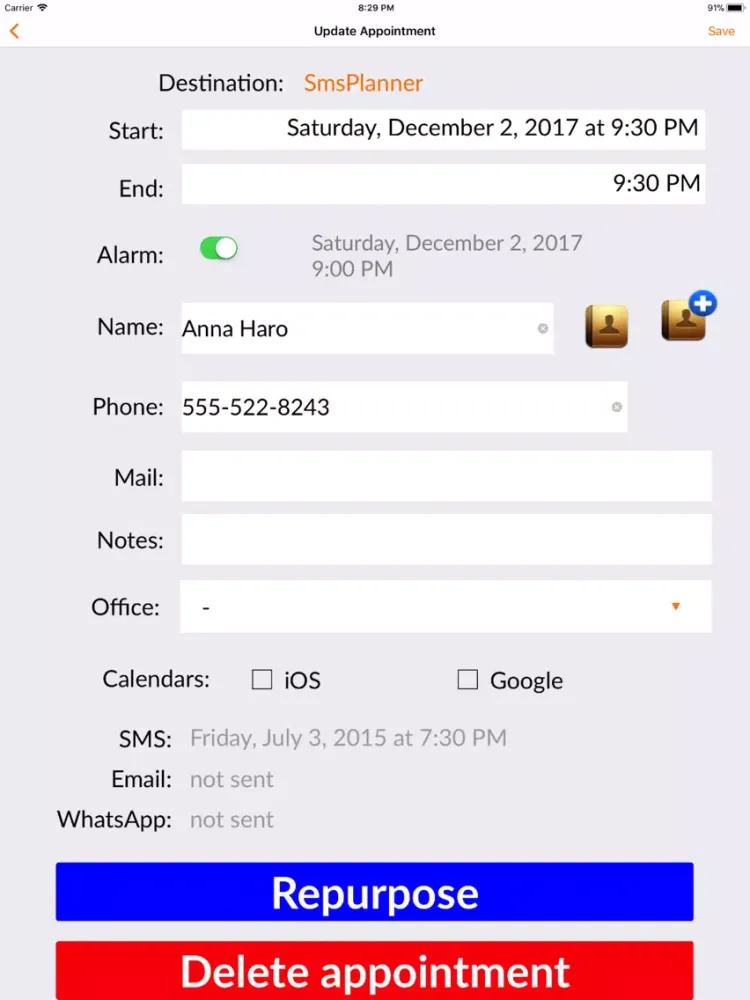 Sms Planner LITE-Send your SMS iPad  Screenshots