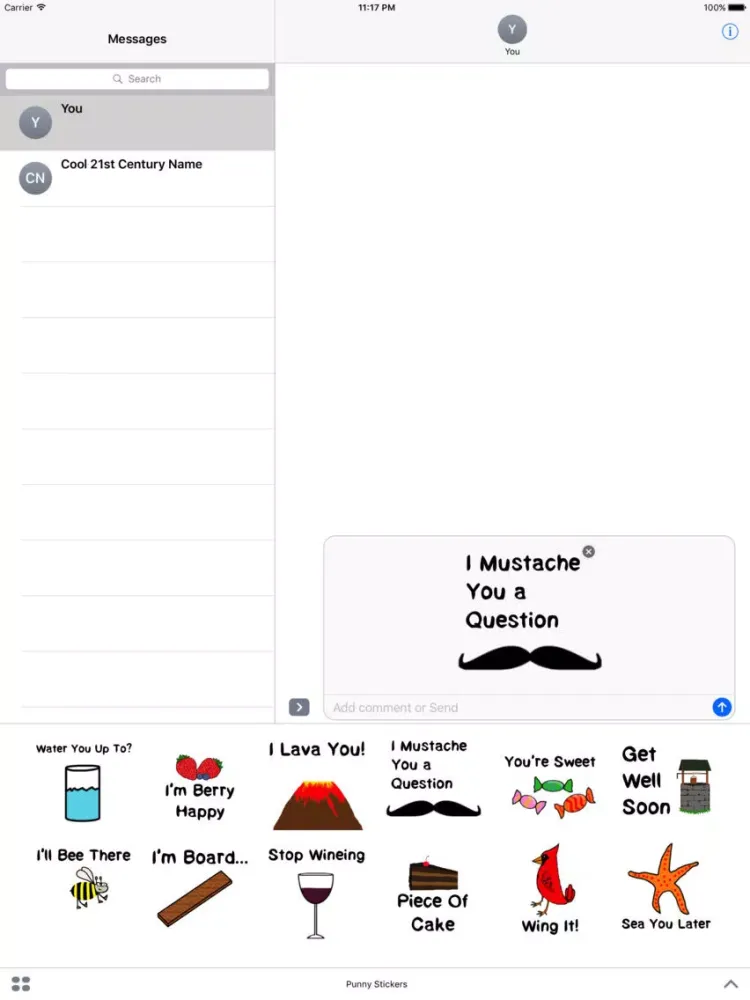 Punny Stickers iPad  स्क्रीनशॉट