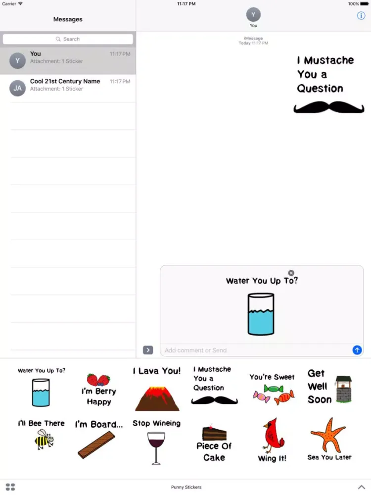 Punny Stickers iPad  स्क्रीनशॉट