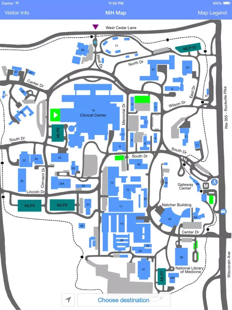 ภาพหน้าจอของ NIH Map iPad 