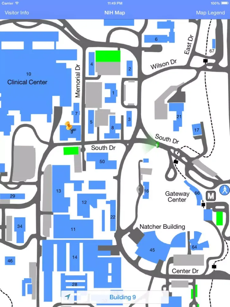 ภาพหน้าจอของ NIH Map iPad 