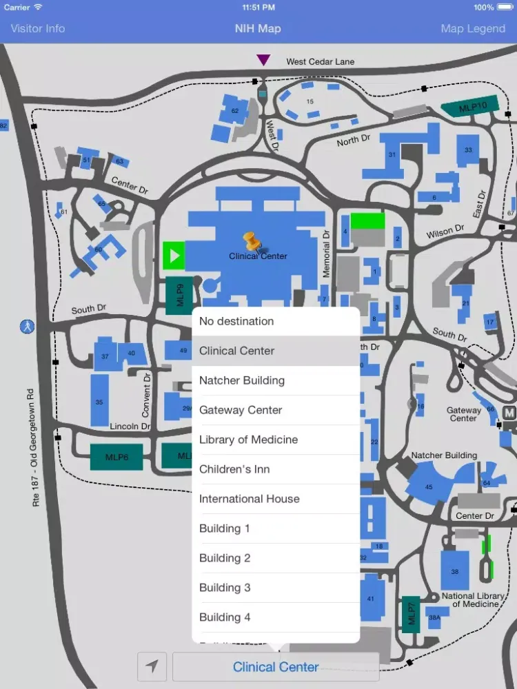 ภาพหน้าจอของ NIH Map iPad 