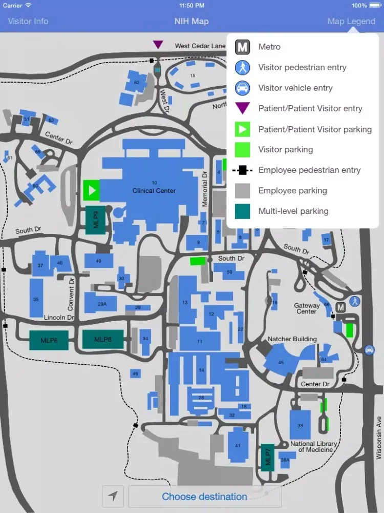ภาพหน้าจอของ NIH Map iPad 