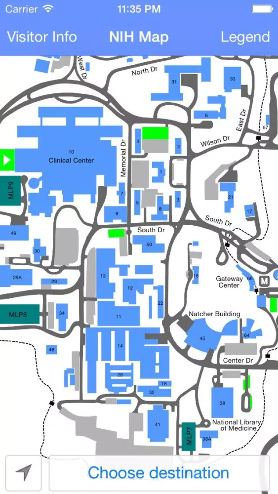 ภาพหน้าจอของ NIH Map