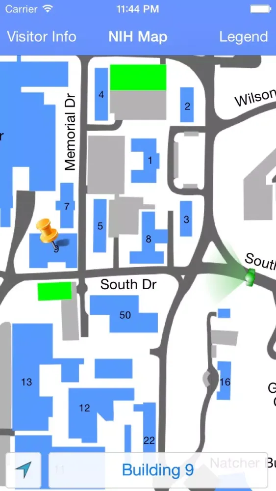 ภาพหน้าจอของ NIH Map