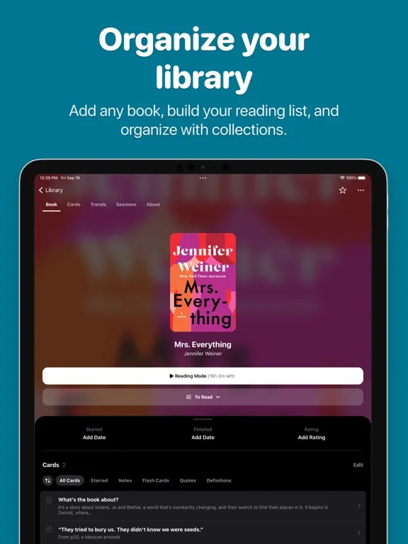 Bookshelf: Reading Tracker iPad  سکرین شاٹس