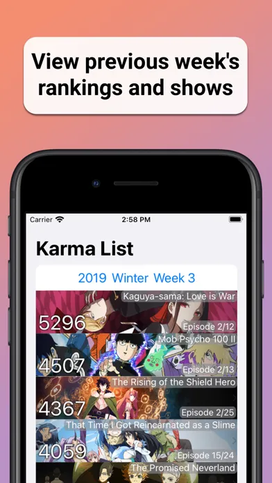 Anime Karma List應用截圖