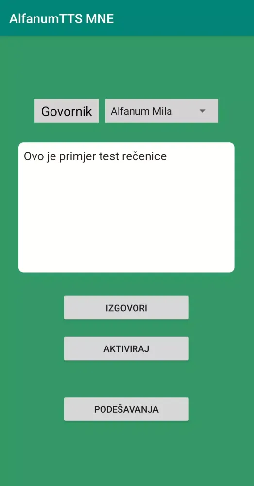 AlfaNumTTS MNE Screenshots