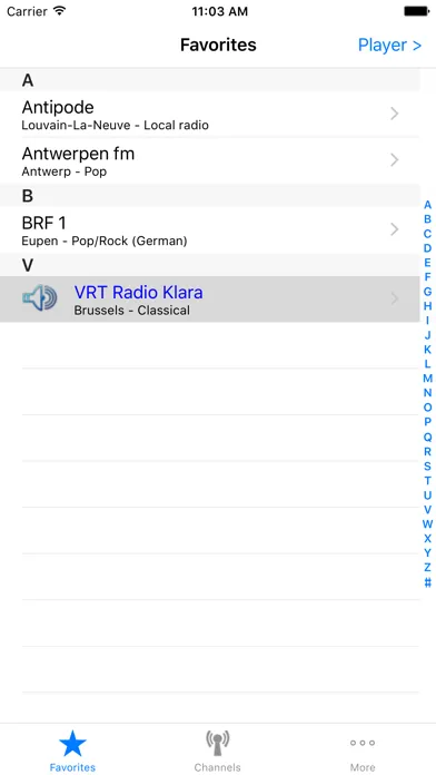 Capturas de tela do Belgian Radio