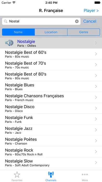 Captures d'écran de Radio Française